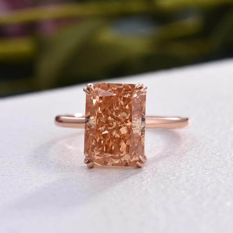 Elegant Rose Gold Champagne Engagement Ring