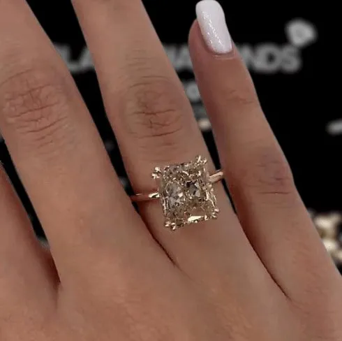 Elegant Rose Gold Champagne Engagement Ring