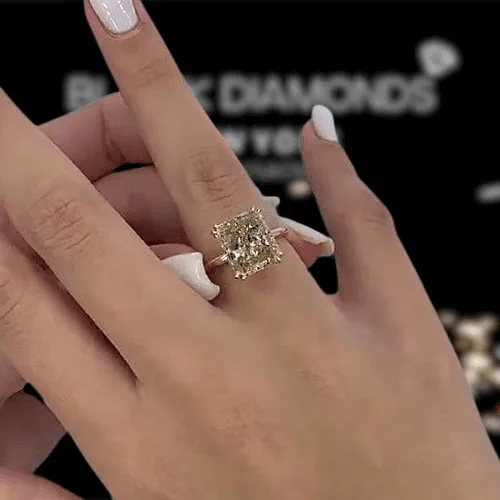Elegant Rose Gold Champagne Engagement Ring