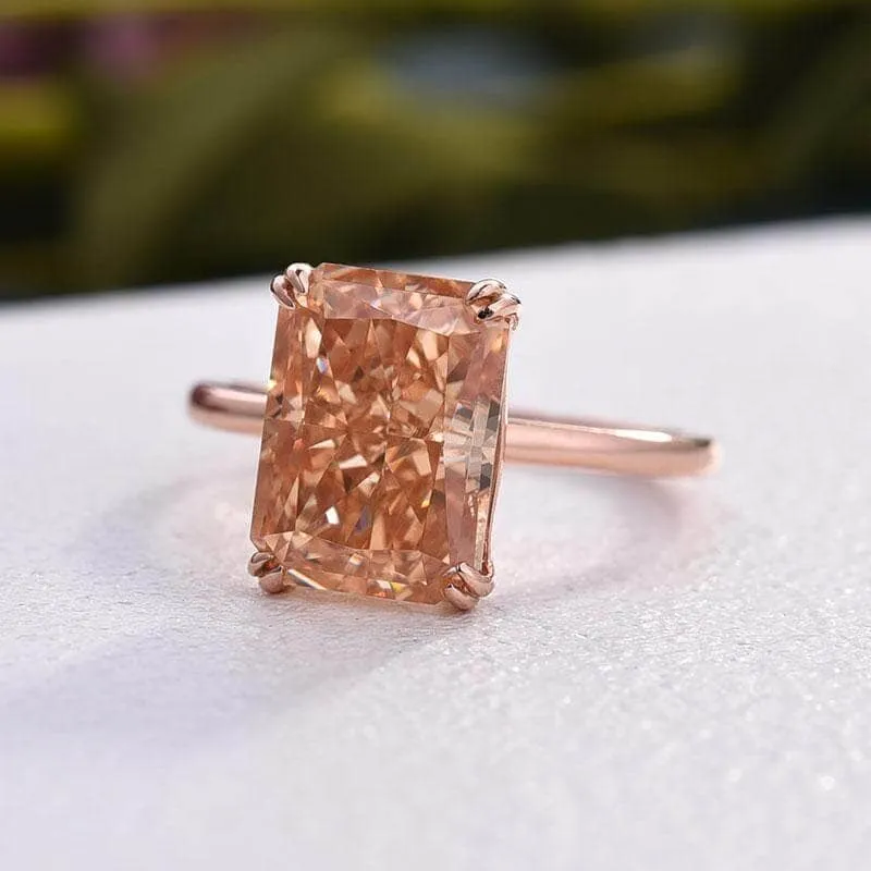 Elegant Rose Gold Champagne Engagement Ring