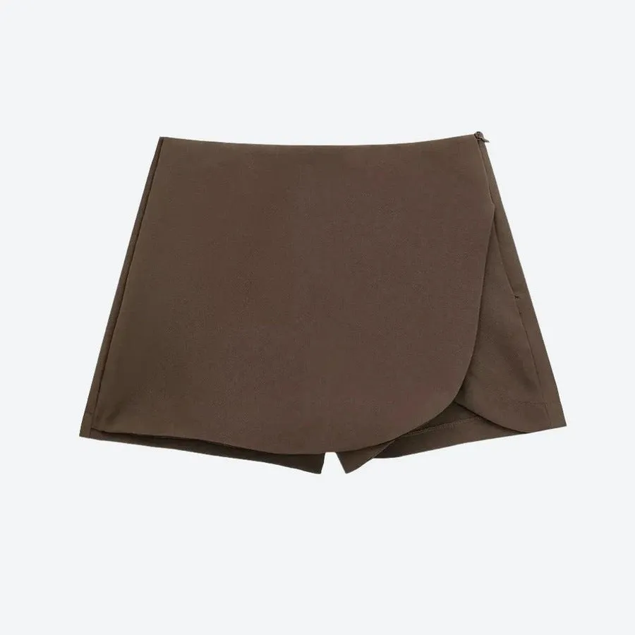 Elegant Wrap-Front Skorts