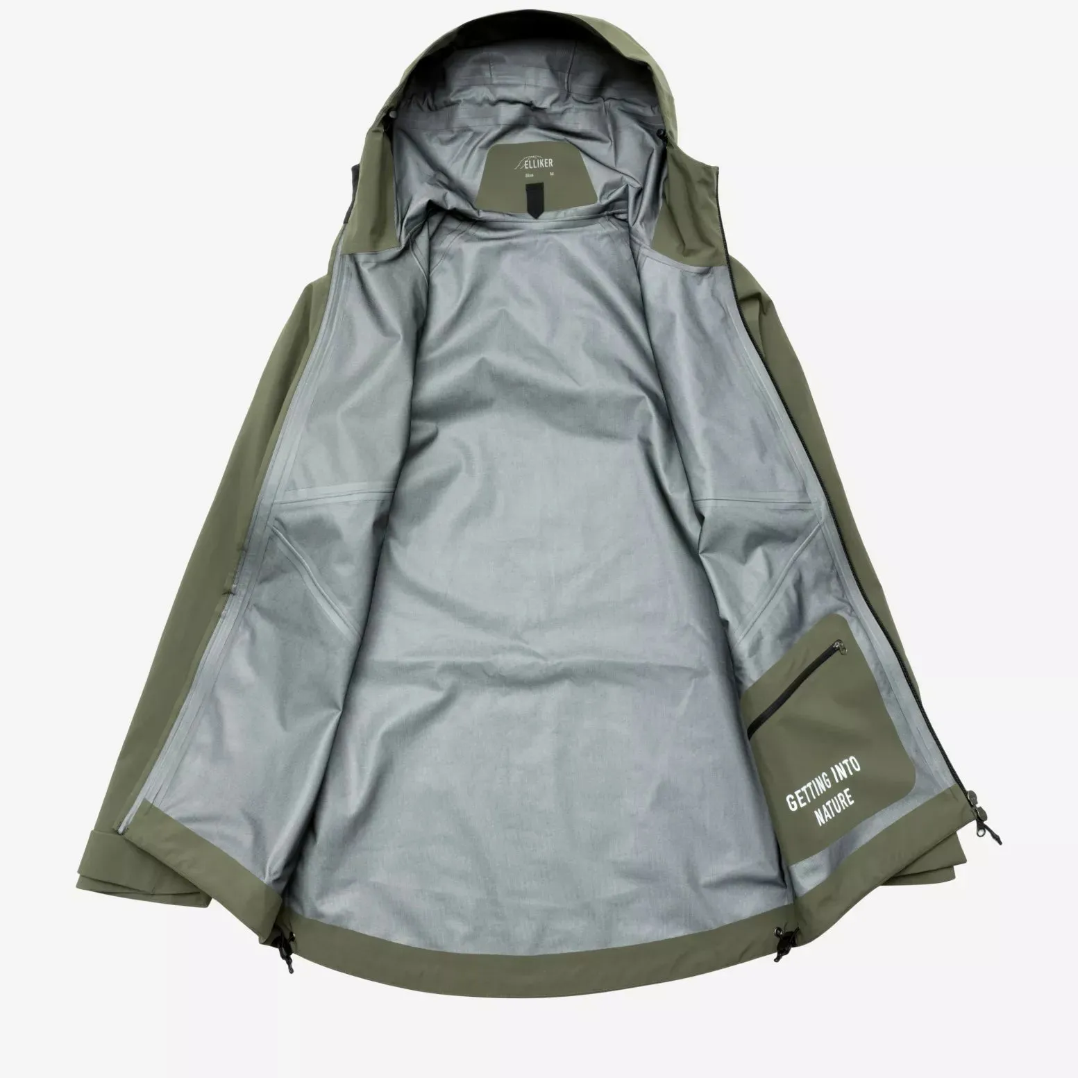 Elliker Mens Ayre shel waterproofl jacket - olive