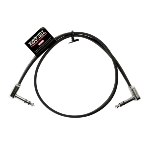 Ernie Ball 24" Flat Ribbon Stereo Patch Cable Black