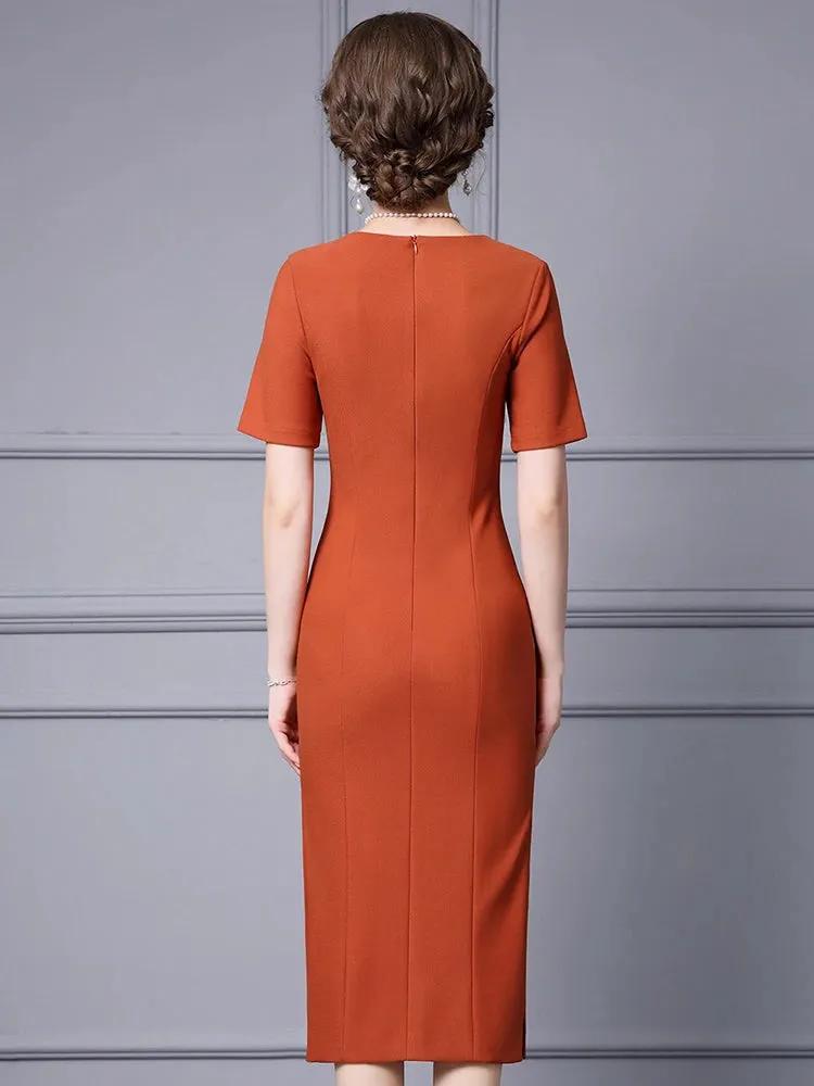 Ezra Short Sleeve Beading & Sequin Elegant  Dress
