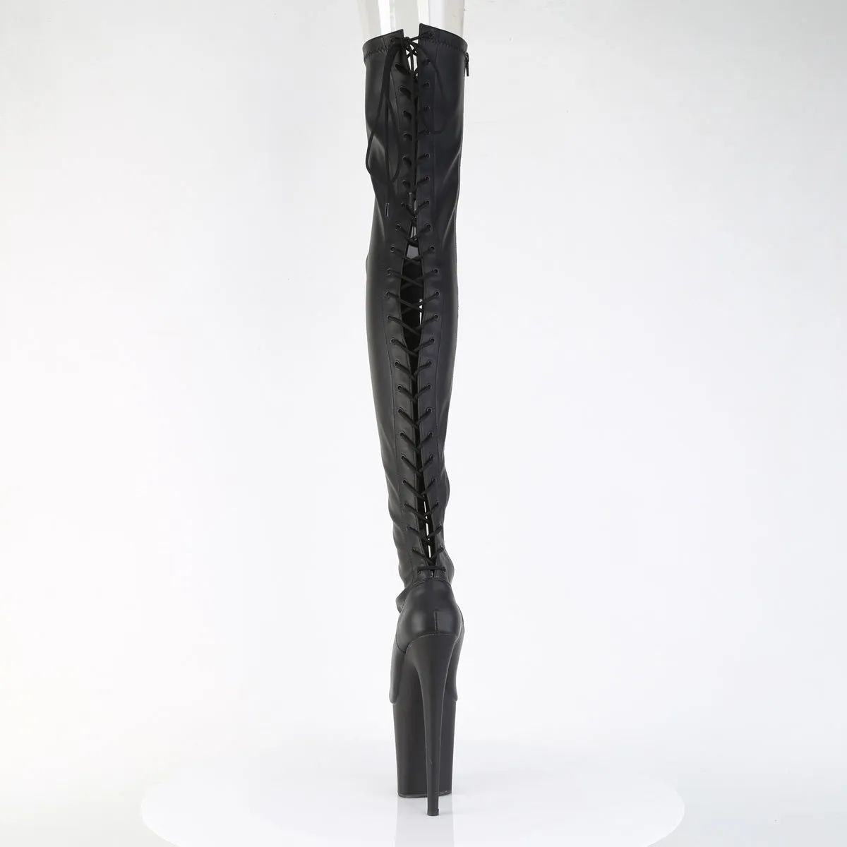 FLAMINGO-3850  Black Stretch Faux Leather/Black Matte