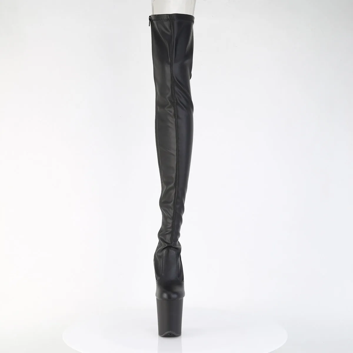 FLAMINGO-3850  Black Stretch Faux Leather/Black Matte