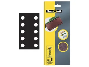 Flexovit 1/2 Sanding Sheets Perforated Fine 120 Grit (Pack Of 10)