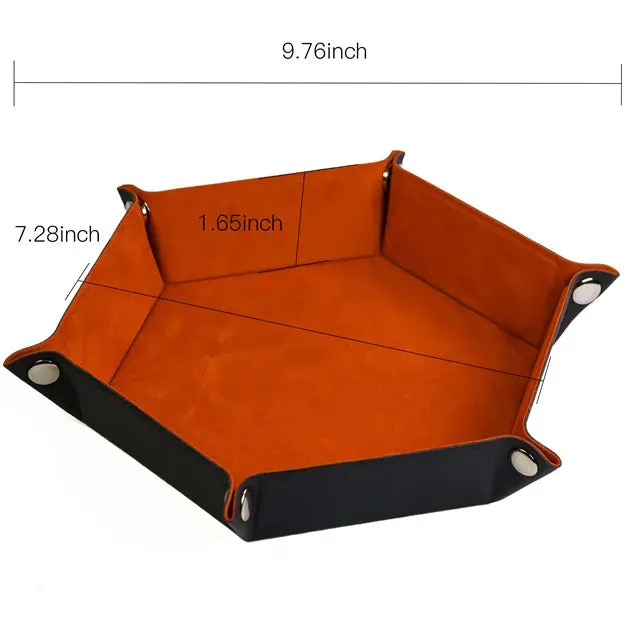 Foldable Dice Tray | Velvet | Orange