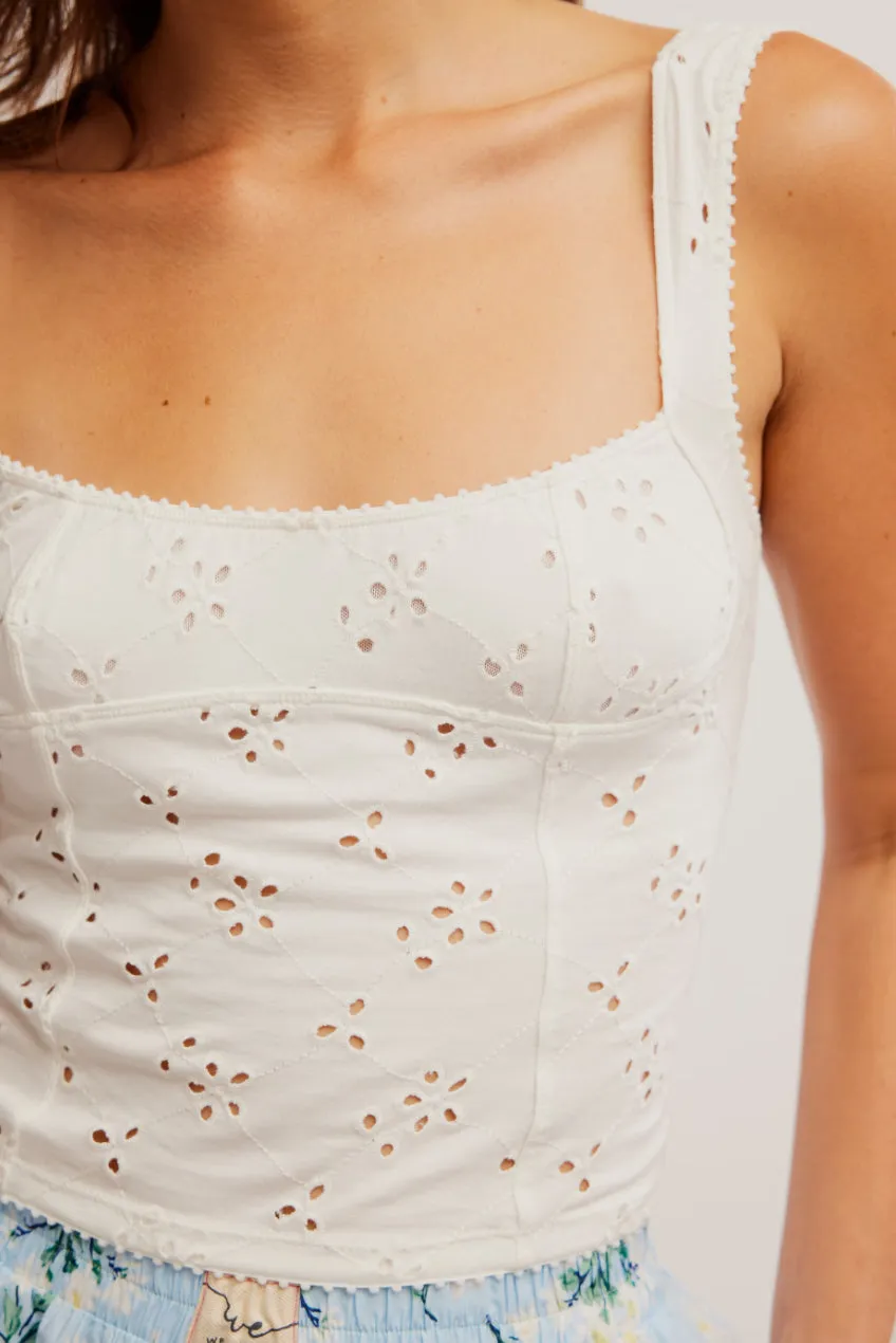 FULL BLOOM EYELET TANK - IVORY