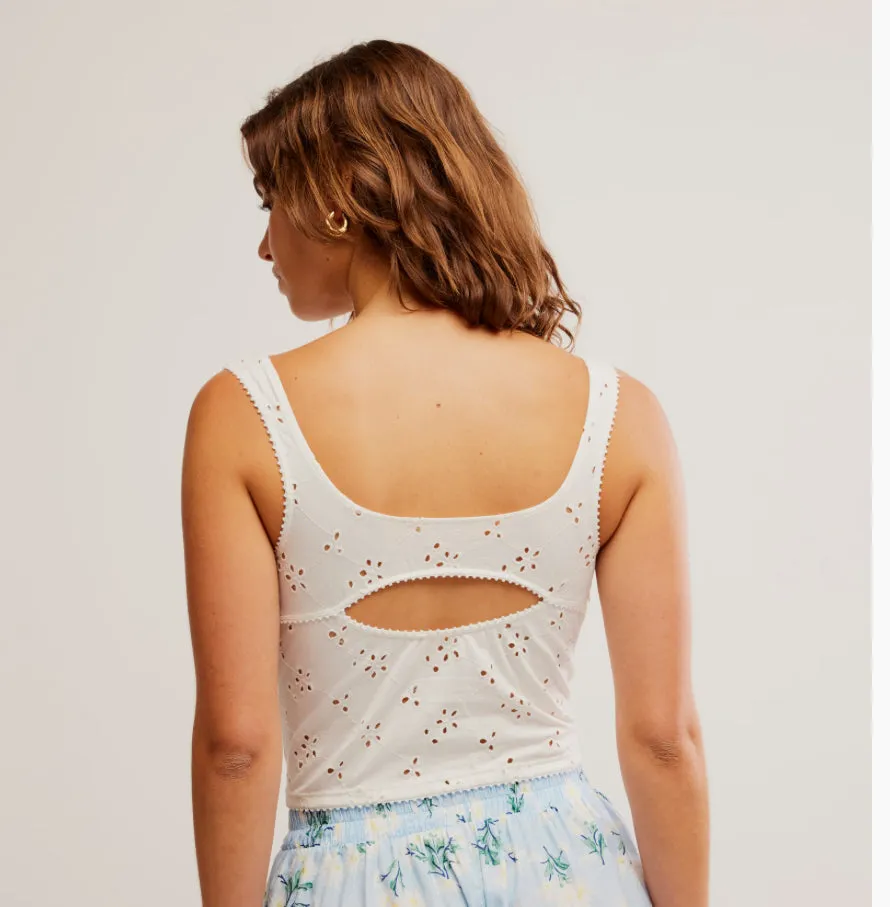 FULL BLOOM EYELET TANK - IVORY