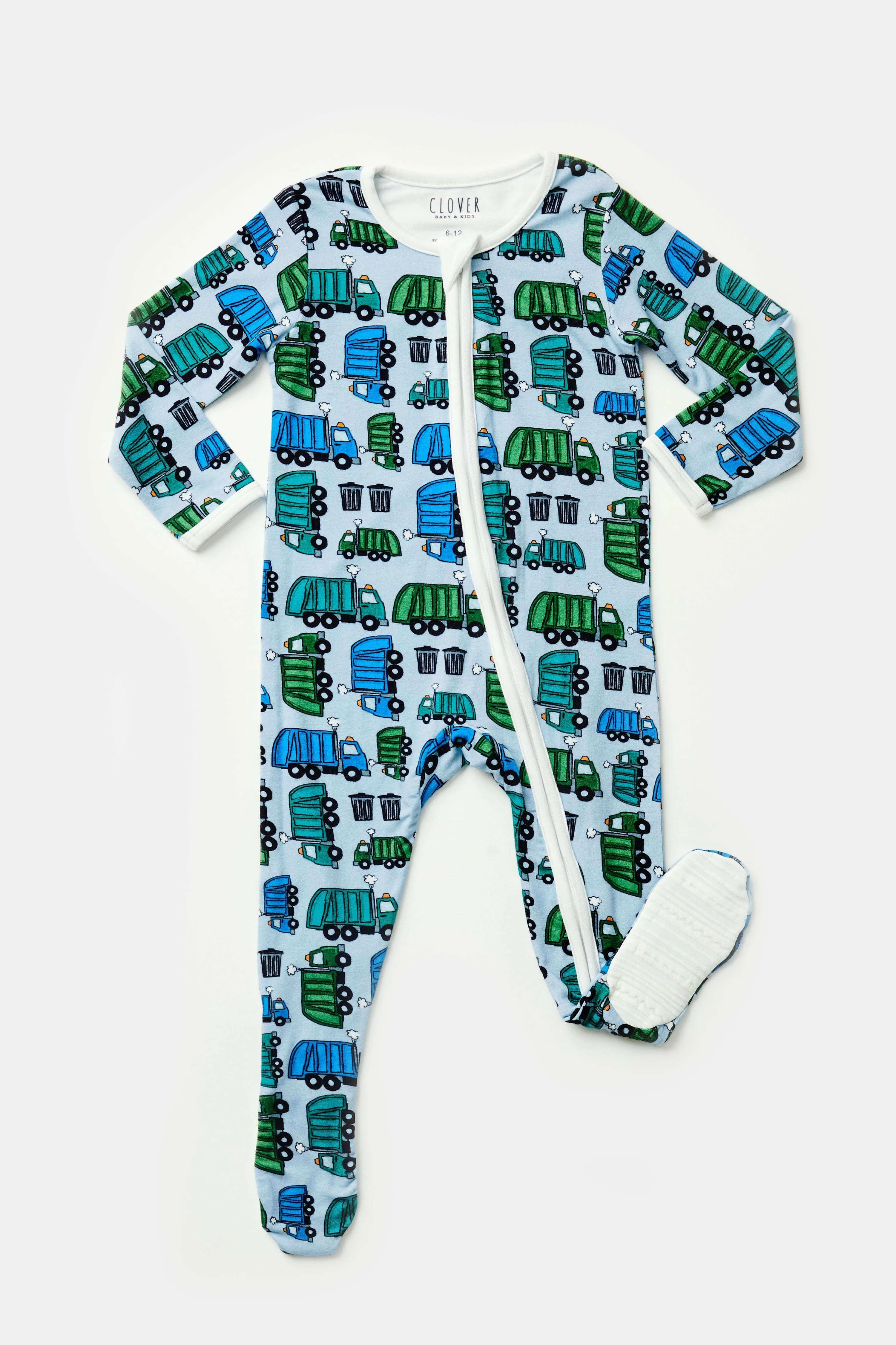 Garbage Trucks | Soft & Stretchy Zipper Footie