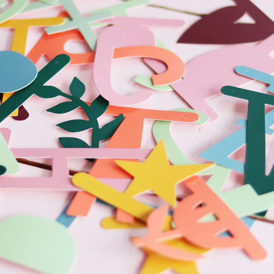 Garland . DIY Letter Banner - Handwriting Style / Boho Chic