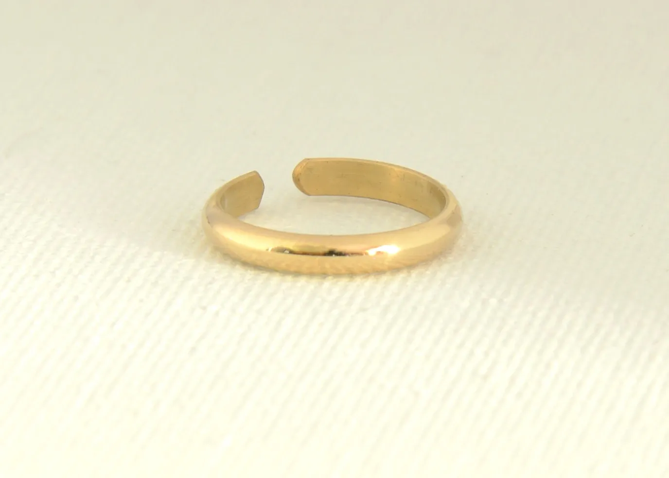Gold Toe Ring in Half Round Design or 14k toe ring