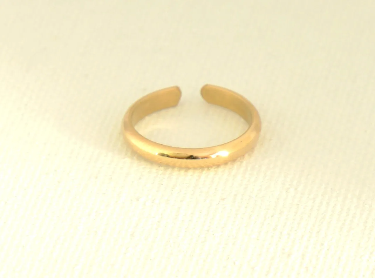 Gold Toe Ring in Half Round Design or 14k toe ring