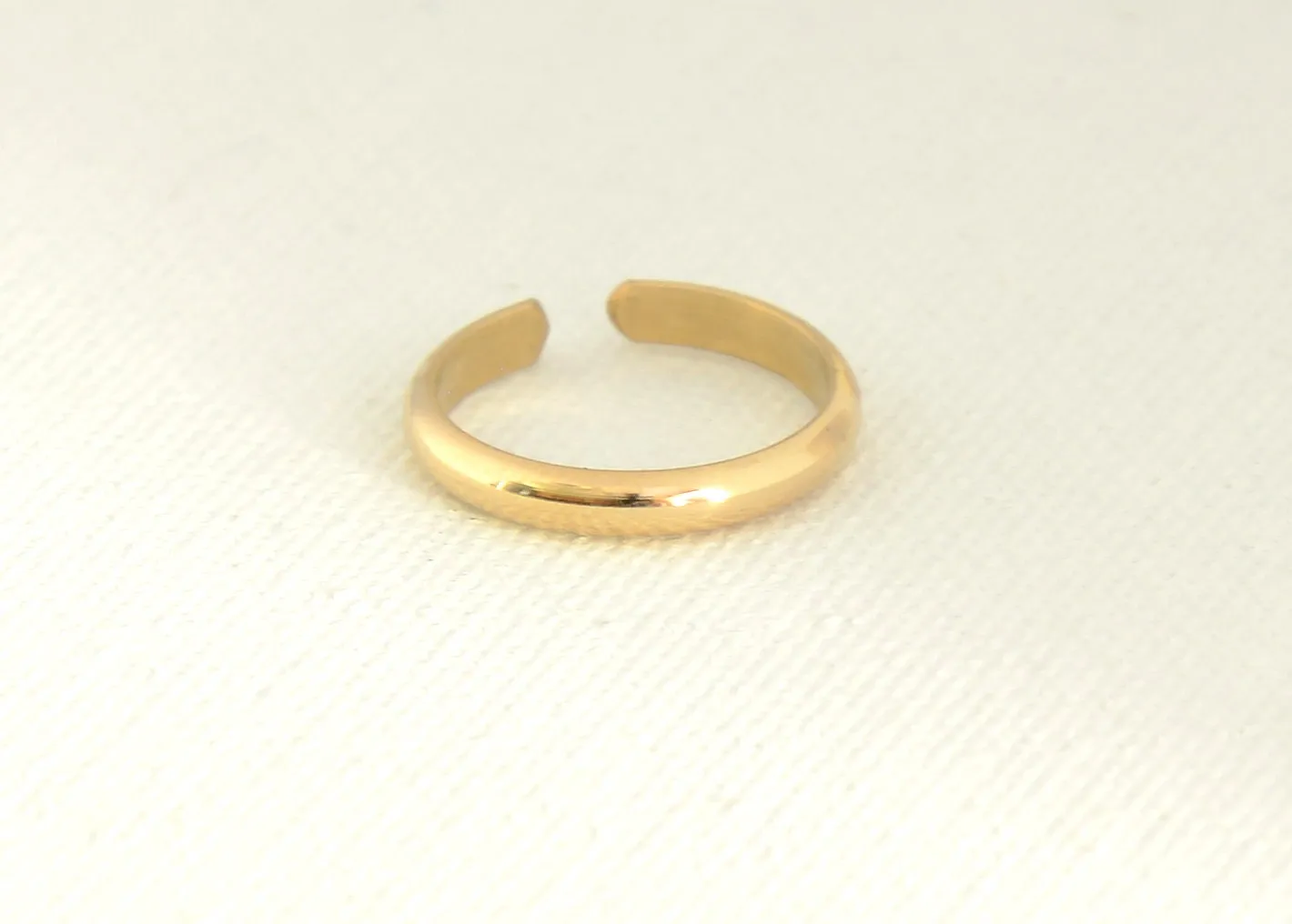 Gold Toe Ring in Half Round Design or 14k toe ring
