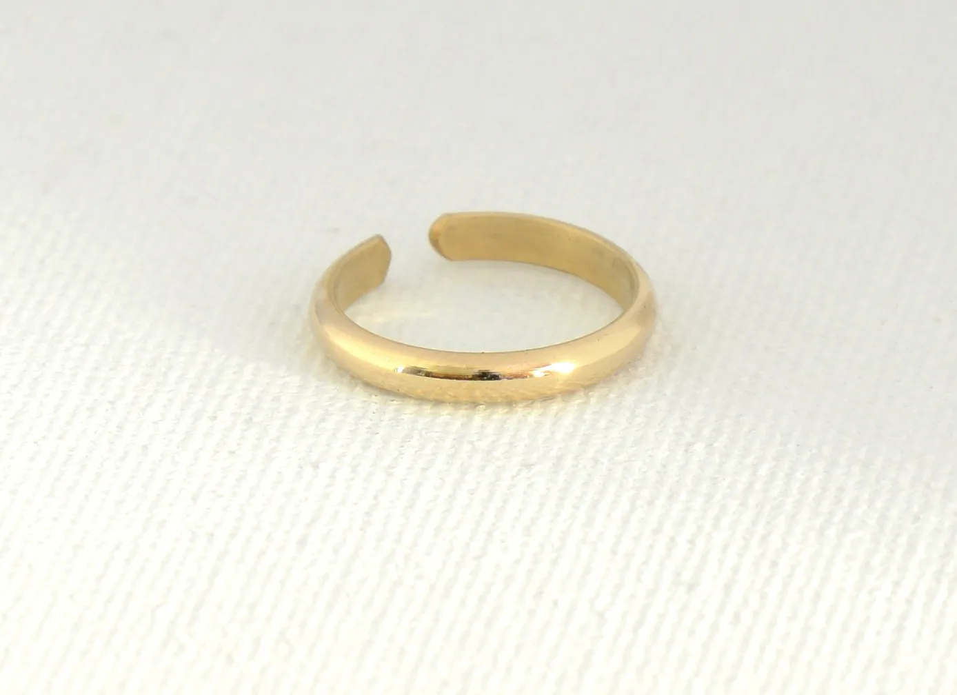 Gold Toe Ring in Half Round Design or 14k toe ring