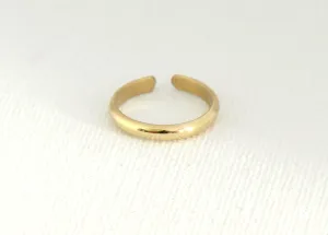 Gold Toe Ring in Half Round Design or 14k toe ring