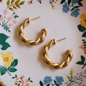 Gold Twist Hoops
