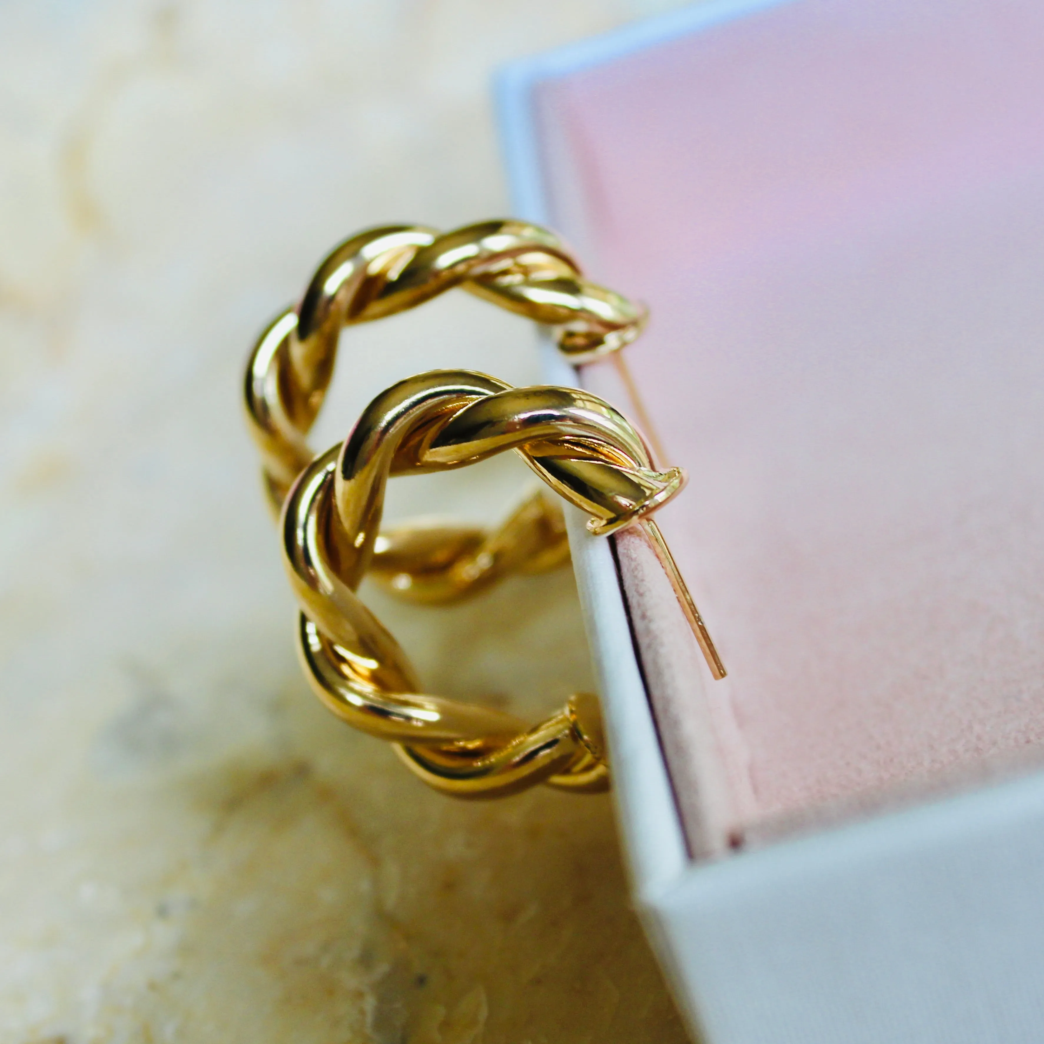 Gold Twist Hoops