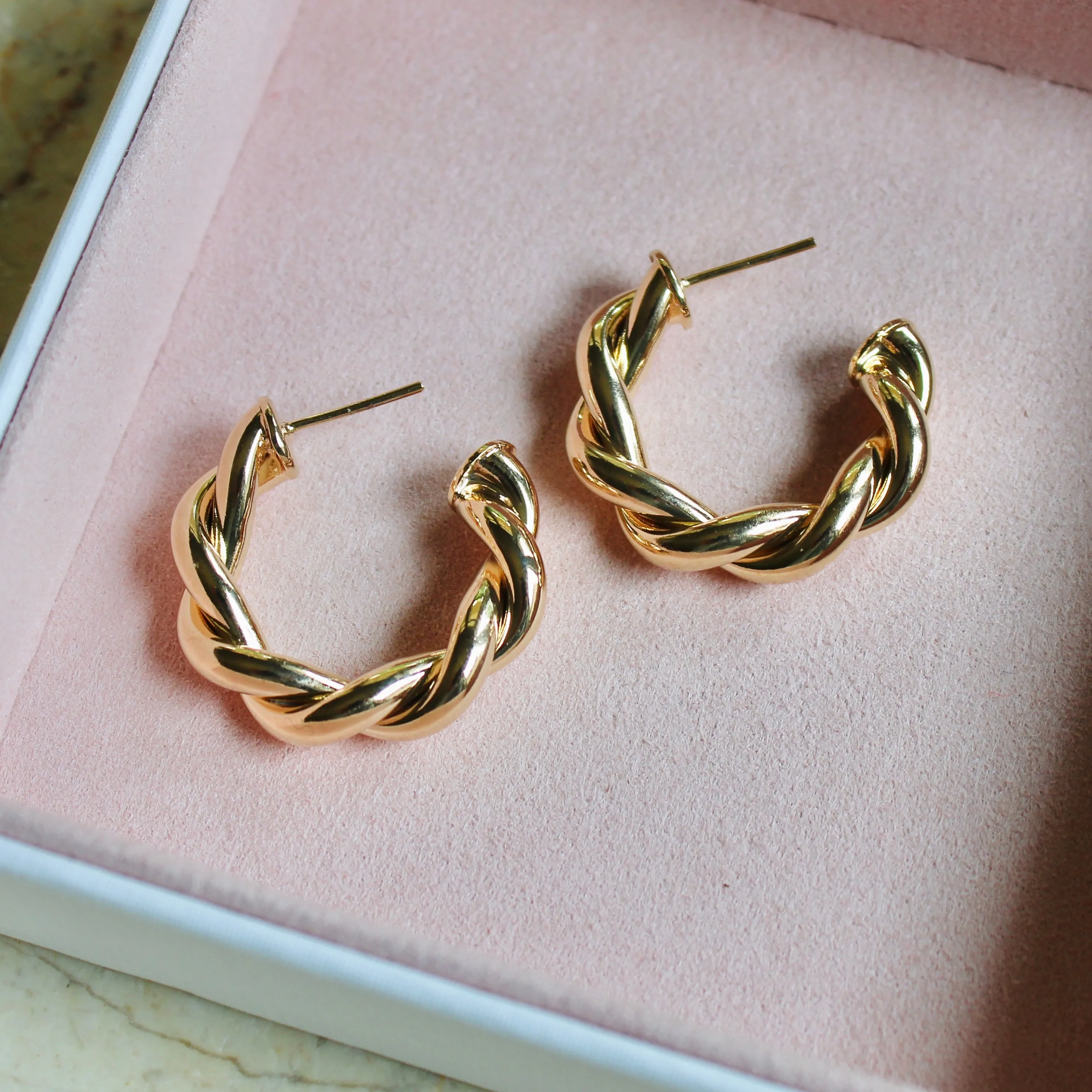Gold Twist Hoops