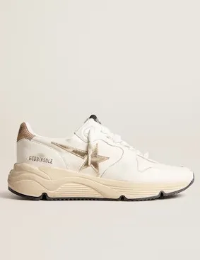 Golden Goose Running Sole- WHITE/GOLD/BEIGE