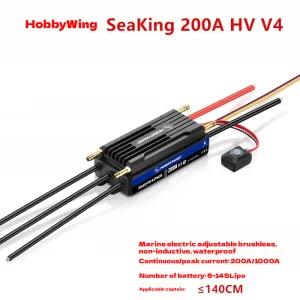 HOBBYWING Seaking ESC 200A HV V4 Brushless Waterproof For 140CM RC Boat