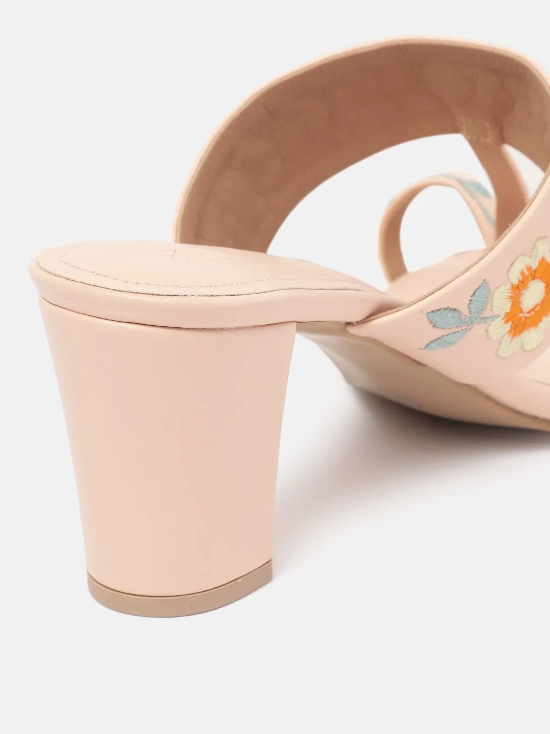 House of Pataudi Floral Embroidered Block Heels
