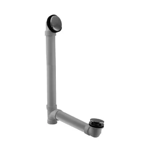 Illusionary Tip-Toe Overflow Tub Drain - Built-In - 11" Pvc/Polished Chrome
