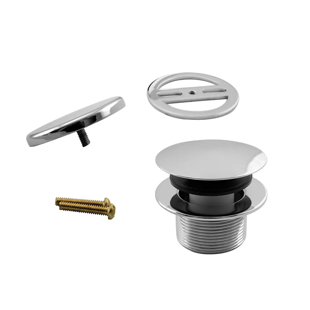 Illusionary Tip-Toe Overflow Tub Drain - Built-In - 11" Pvc/Polished Chrome