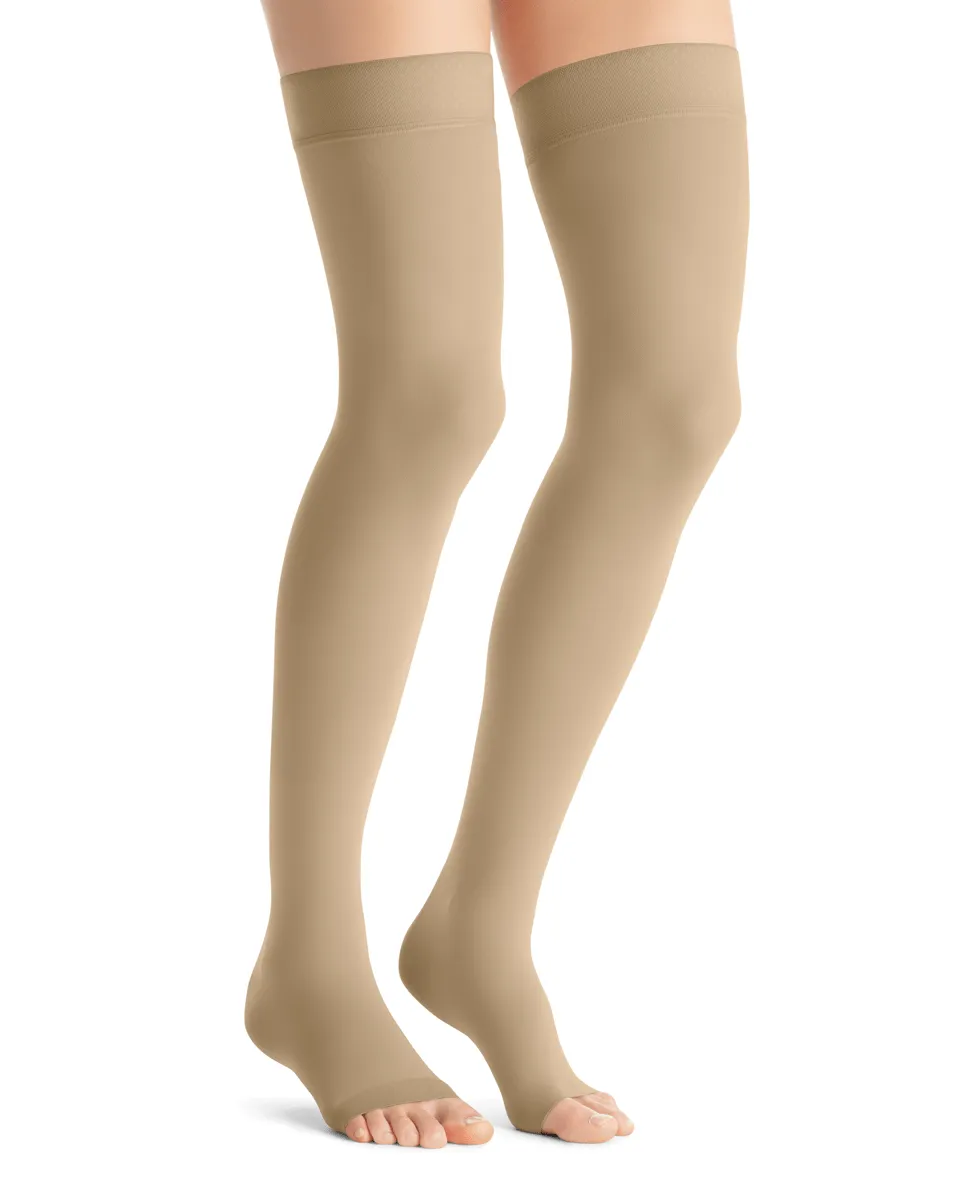 Jobst Opaque OPEN TOE 15-20 mmHg Thigh High w/ Silicone Top Band