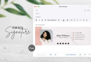 Kate Email Signature Template Editable Canva Template Rose Gold