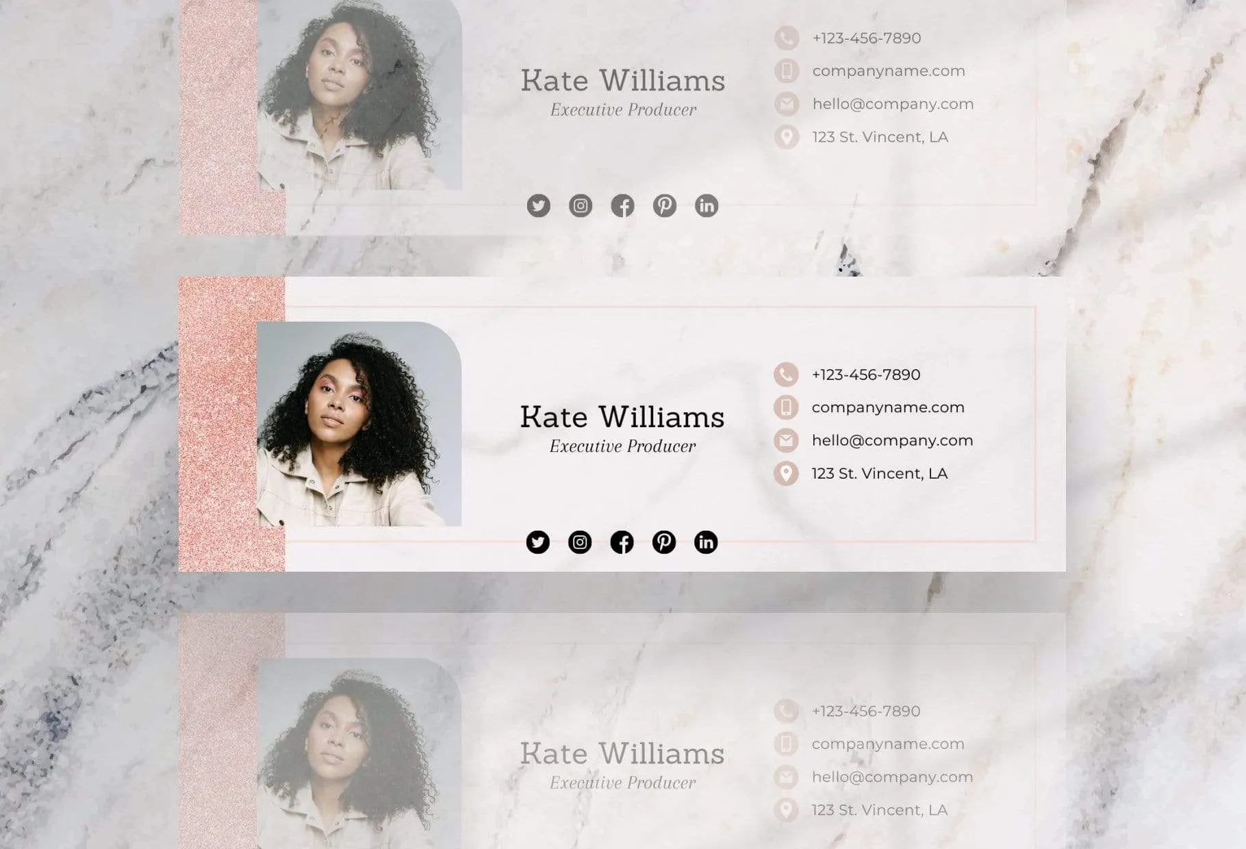 Kate Email Signature Template Editable Canva Template Rose Gold