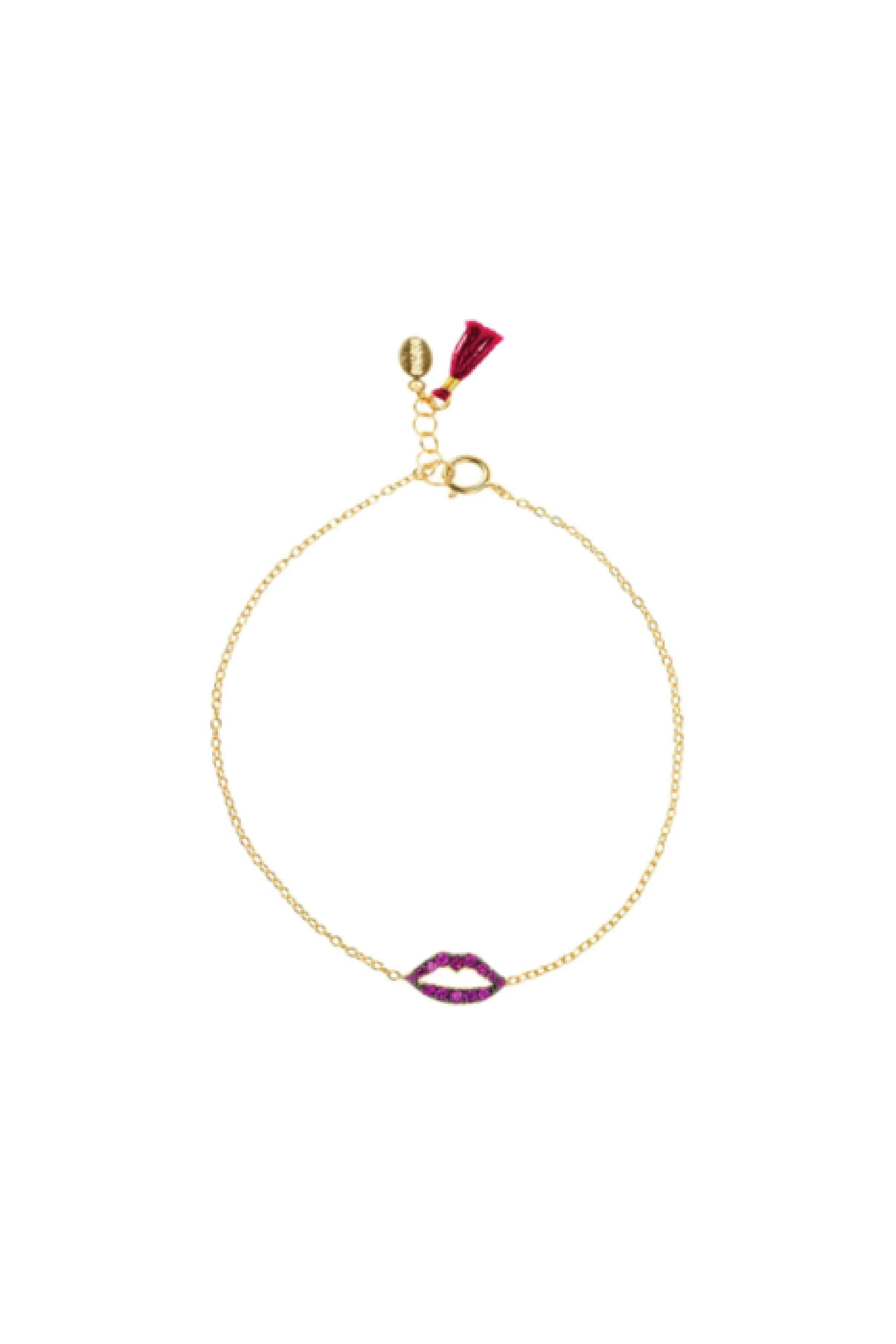 Katie Lip Embroidered Bracelet