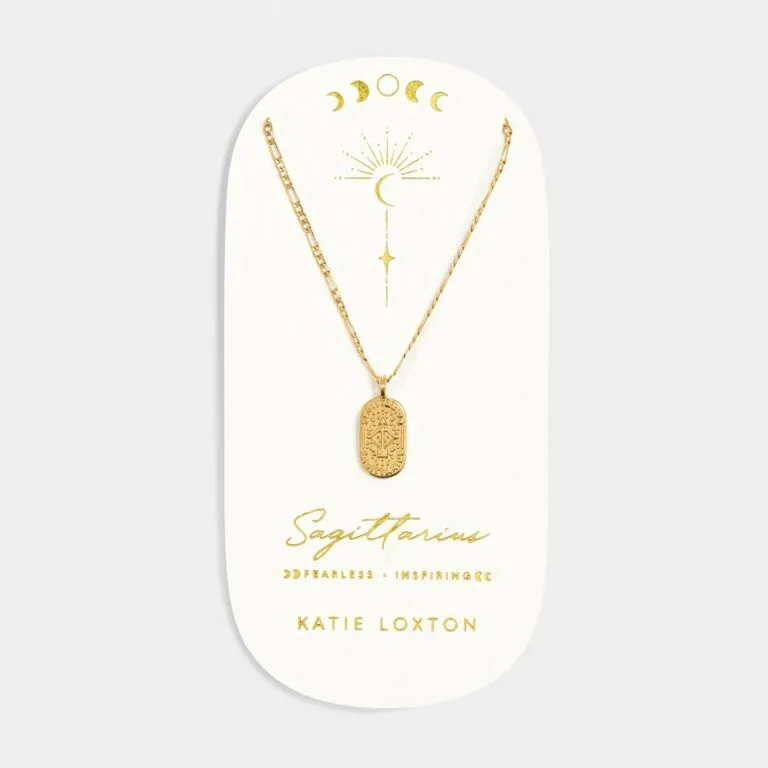 Katie Loxton Waterproof Gold Sagittarius Zodiac Necklace
