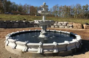Large Tall 3 Tier Leaf Fountain with Large Basin
