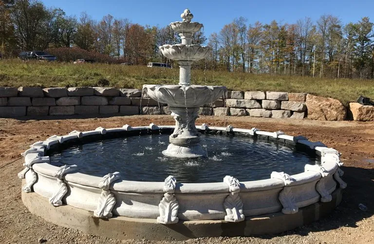 Large Tall 3 Tier Leaf Fountain with Large Basin