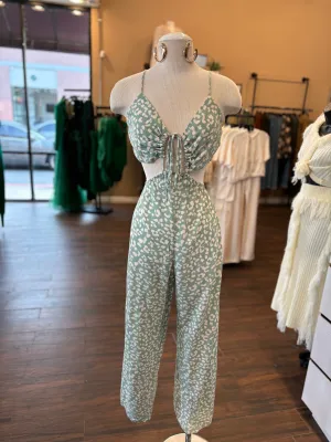 Leopard Printed Cutout Junpsuit