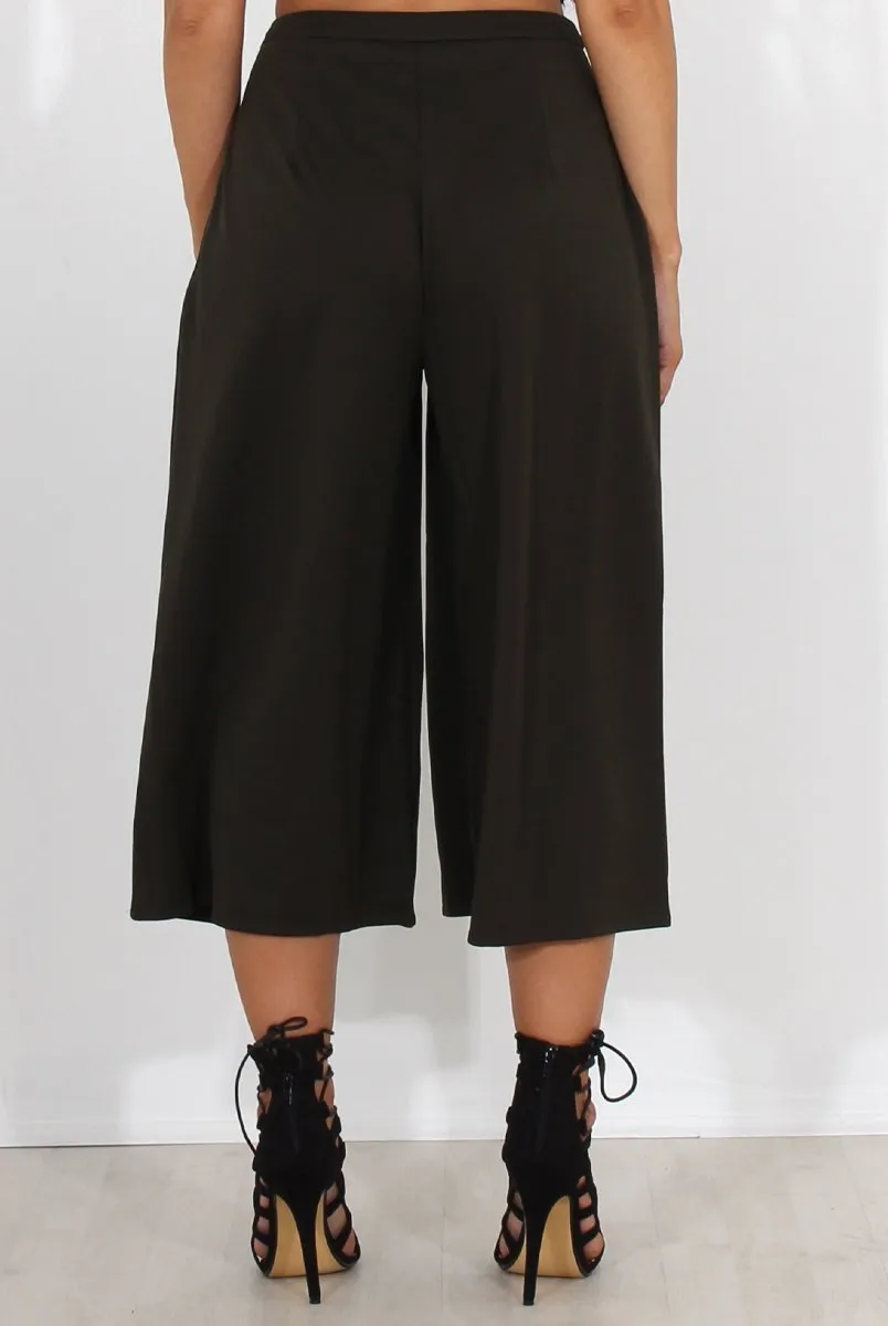 Lima Khaki Culotte Trousers