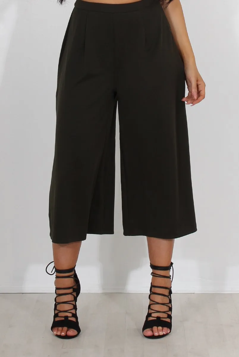 Lima Khaki Culotte Trousers