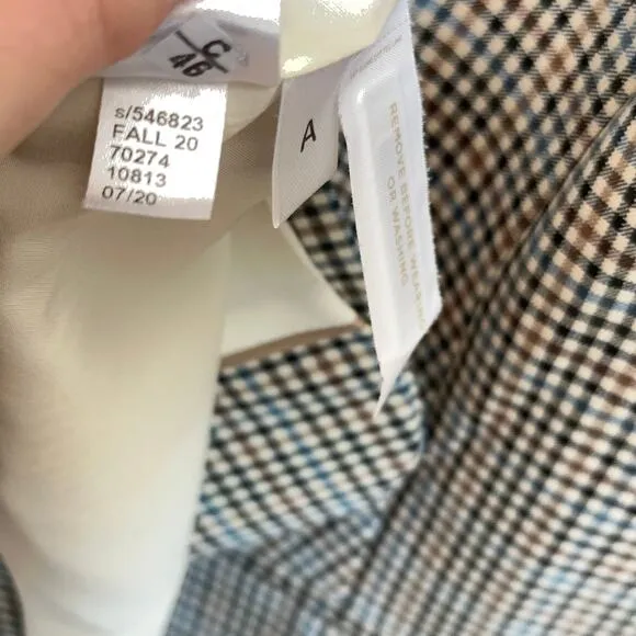 LOFT Plus Checked Long Modern Blazer Glen Plaid Neutrals {QQ12}