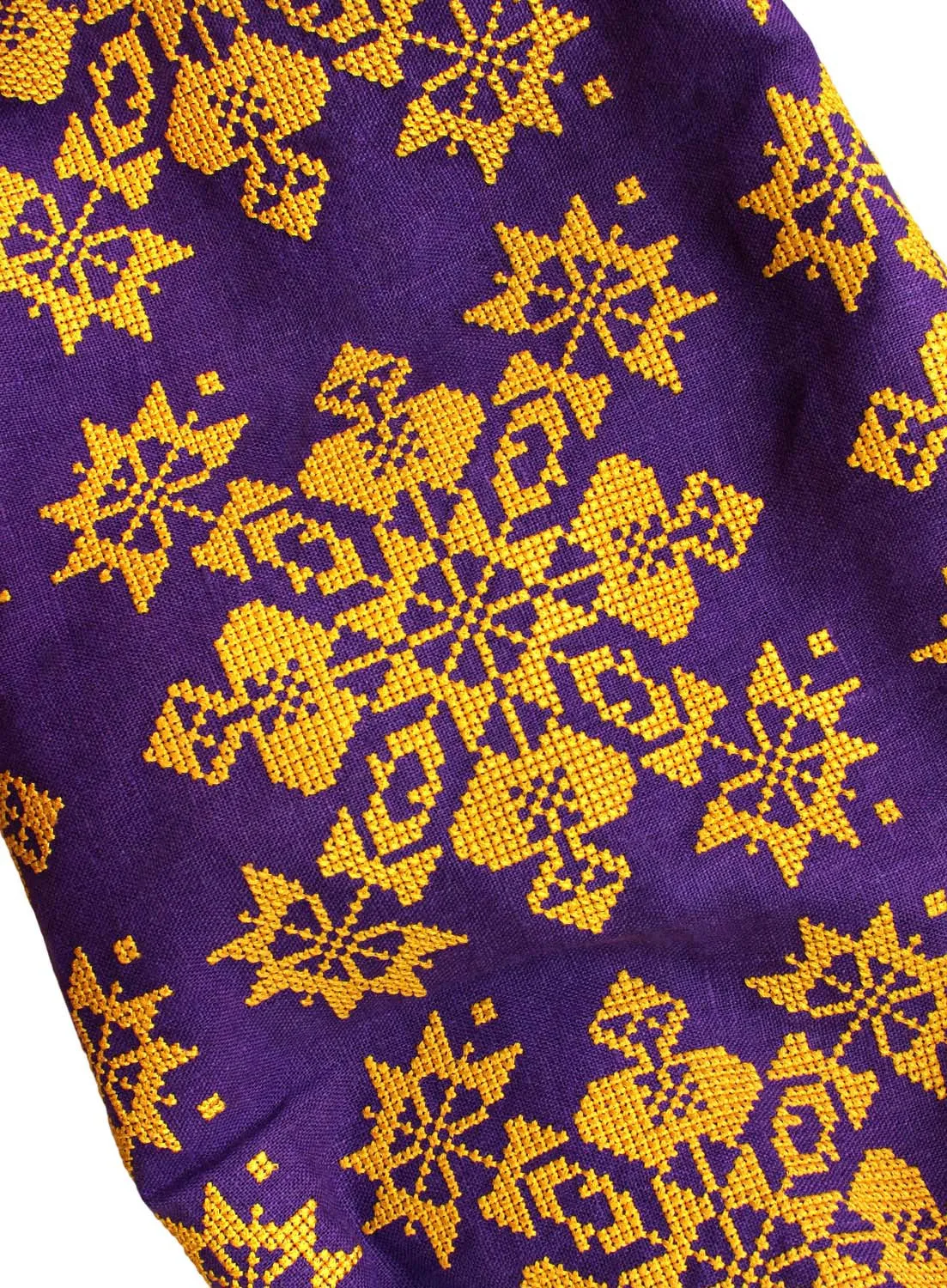 Long purple Kaftan with yellow embroidery