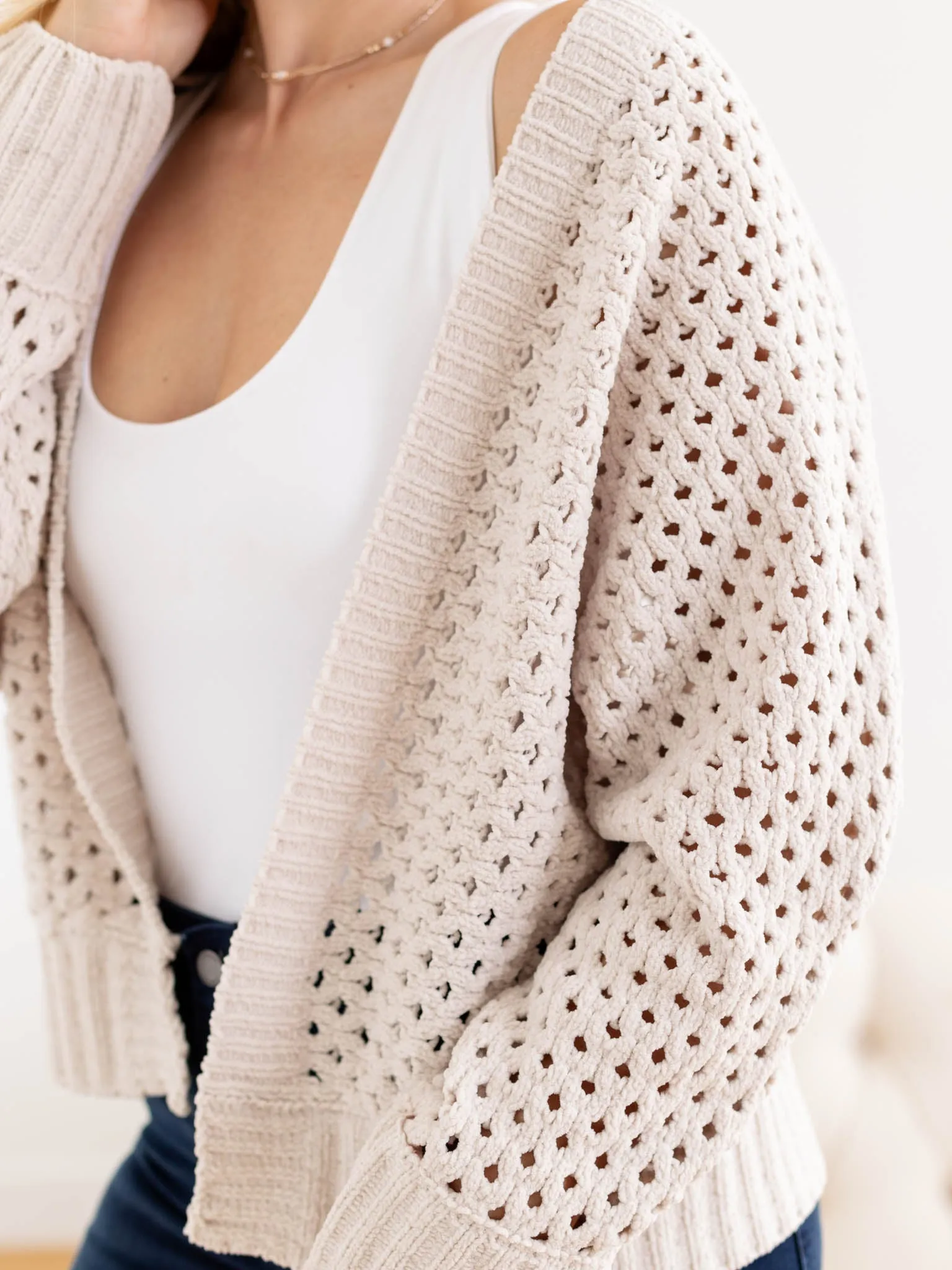 Long Sleeve Crochet Cardigan