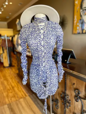 Long Sleeve Lace Scrunge Dress W Panty