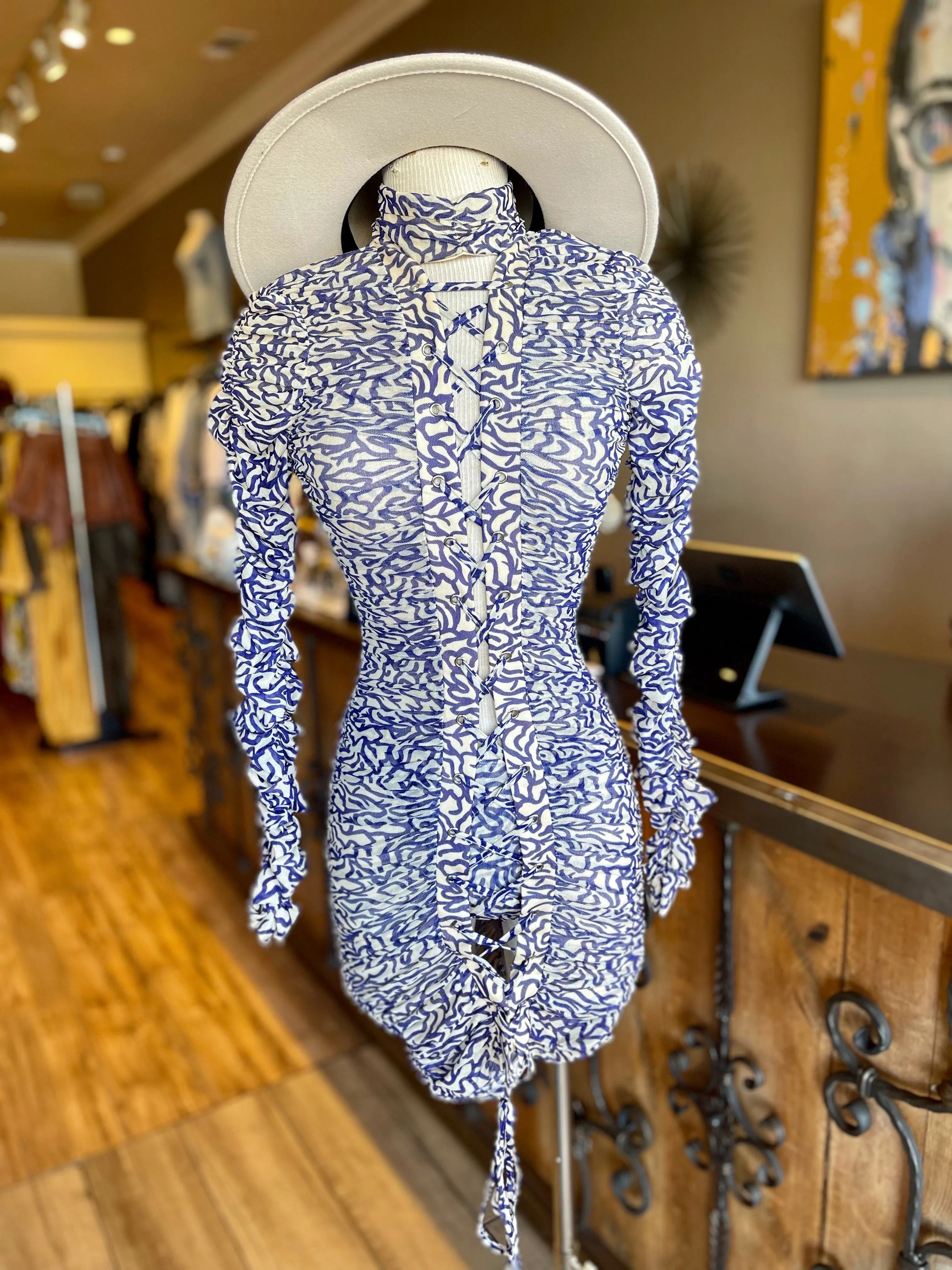 Long Sleeve Lace Scrunge Dress W Panty
