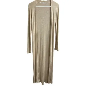 Michael Stars Tan Knit Longline Lightweight Maxi Open Front Cardigan Size Medium