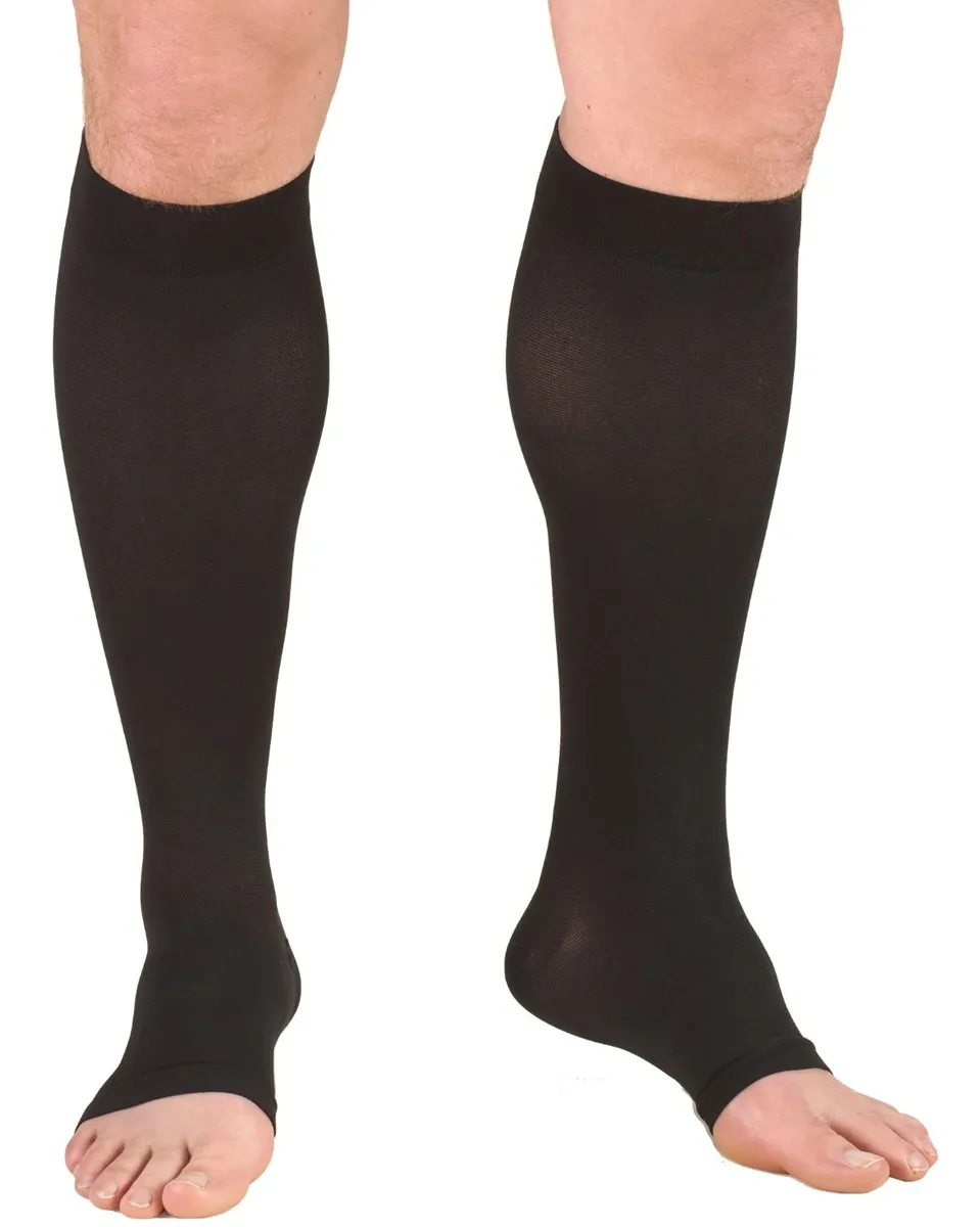 MicroFiber Medical Compression Socks 20-30 Open Toe Infused with Aloe Vera