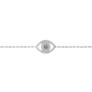 Mini Eye Bracelet in White Diamonds (single chain)