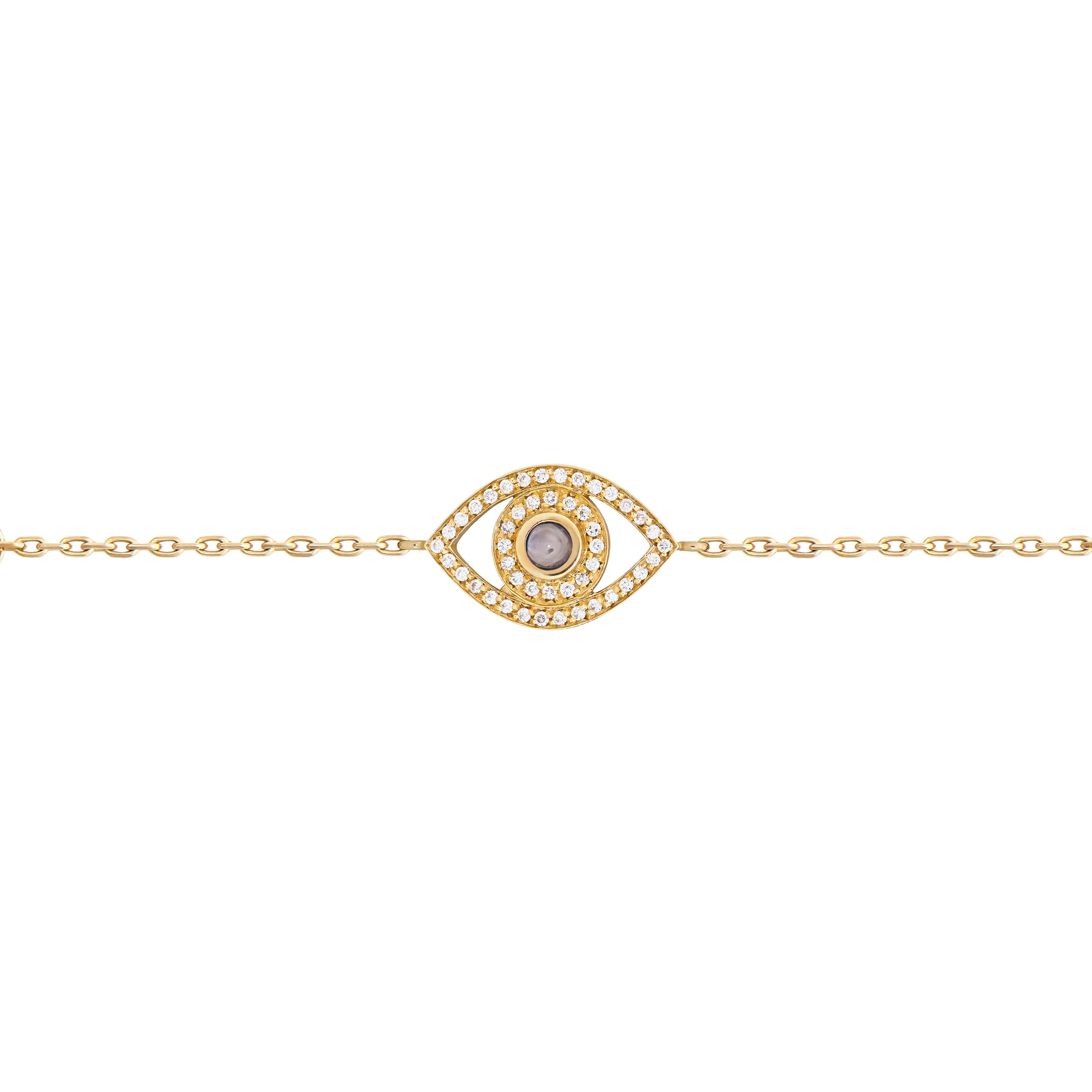 Mini Eye Bracelet in White Diamonds (single chain)