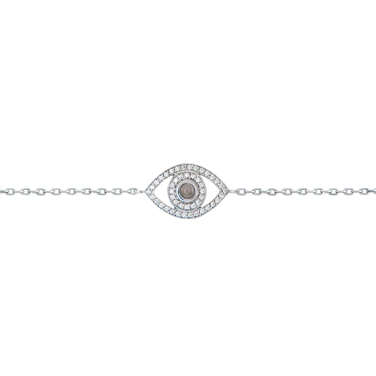 Mini Eye Bracelet in White Diamonds (single chain)