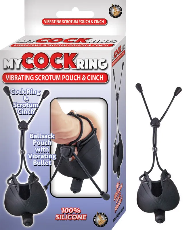 My  Ring Vibrating Scrotum Pouch & Cinch -  Black